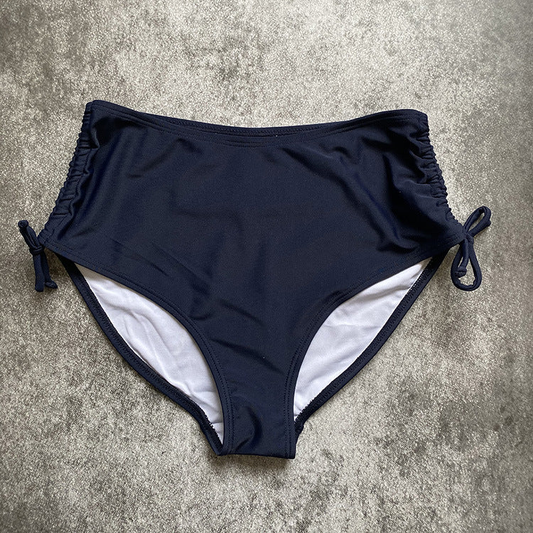 Damen Hochgeschnittene Bikinihose mit Raffung Drune