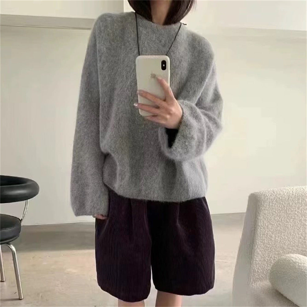 Damen Flauschiger Pullover mit oversized Schnitt aus Mohair-Wolle Drune
