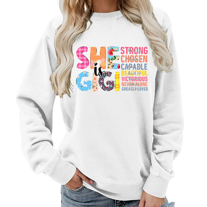 Damen Sweatshirt mit inspirierendem Text-Design Drune