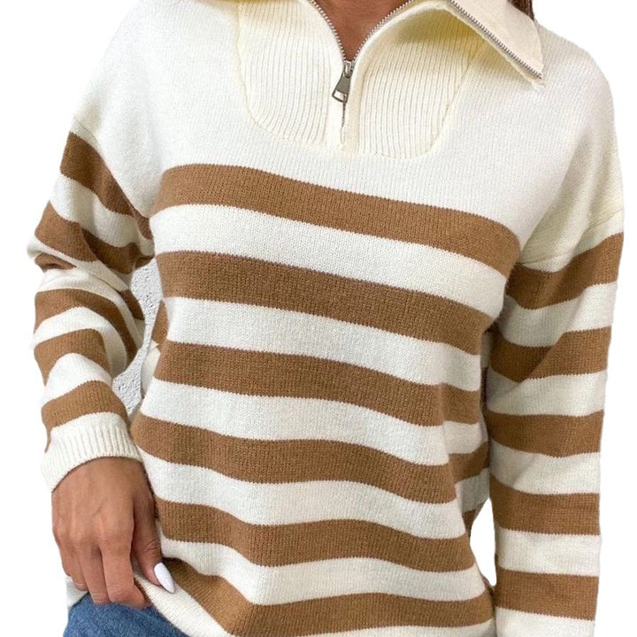Damen Sweatshirt mit Stehkragen und Reißverschluss Drune