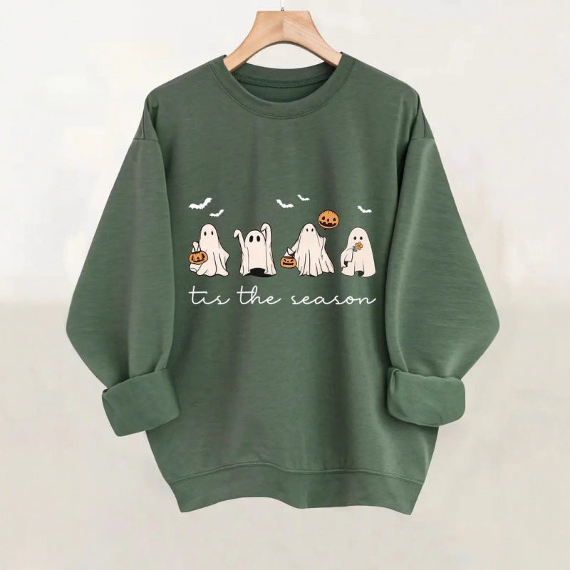 Damen Sweatshirt mit verspielt gruseligem Motiv Drune