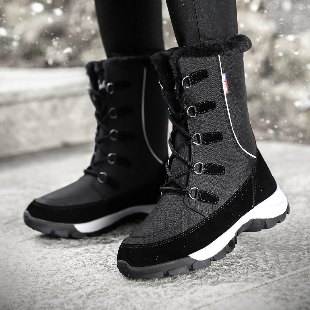 Damen isolierte Winterstiefel mit rutschfester Sohle und weichem Innenfutter Drune