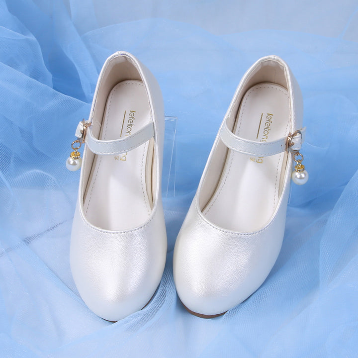 Mädchen Elegante Ballerinas mit verstellbarem Riemen und Perlenanhänger Drune
