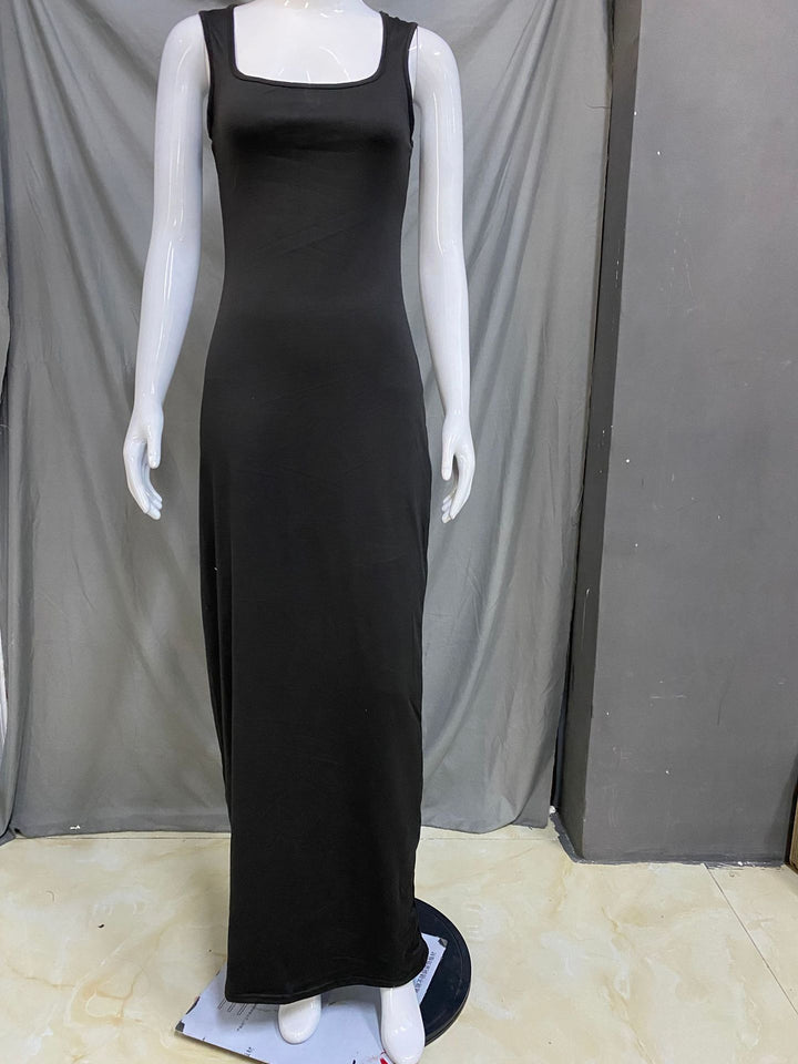 Damen Elegantes Maxikleid mit tiefem Rückenausschnitt und figurbetontem Schnitt Drune