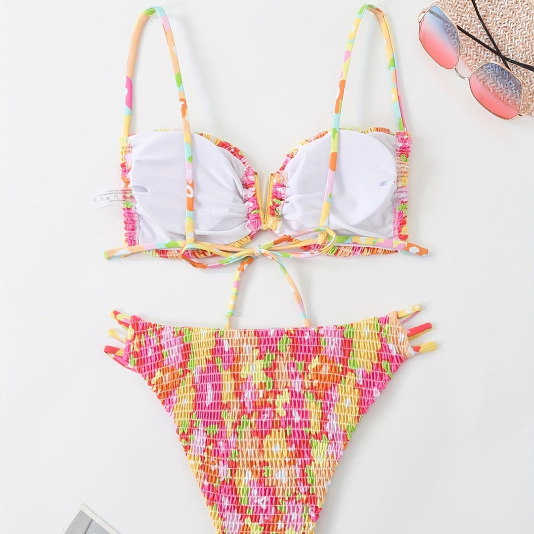 Damen Bandeau-Bikini mit verspieltem Rüschen-Design Drune