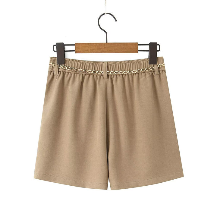 Damen Chice Shorts mit eleganter Kette und hochgeschnittenem Bund Drune