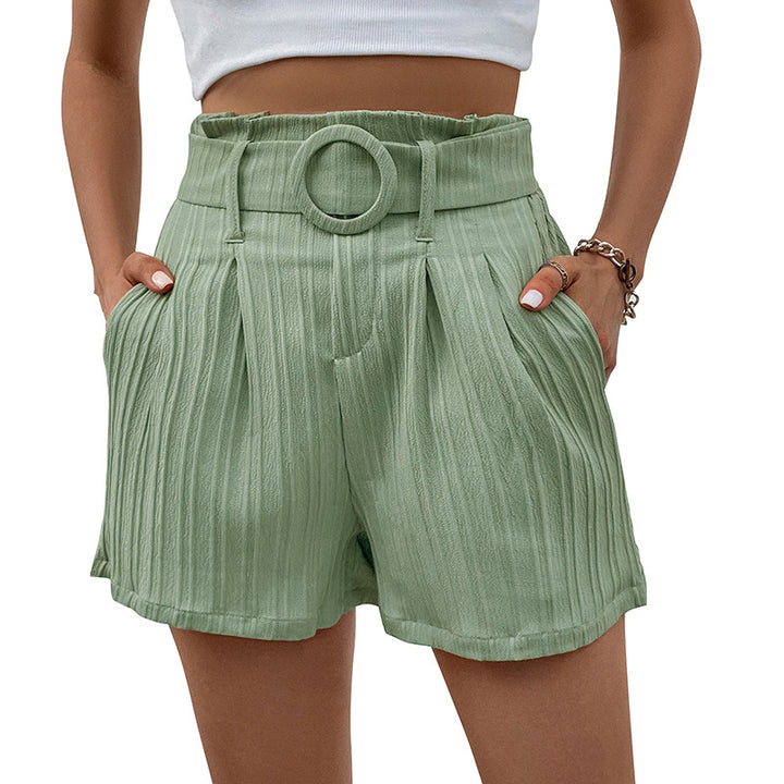 Damen Faltenshorts mit verstellbarem Taillengürtel Drune