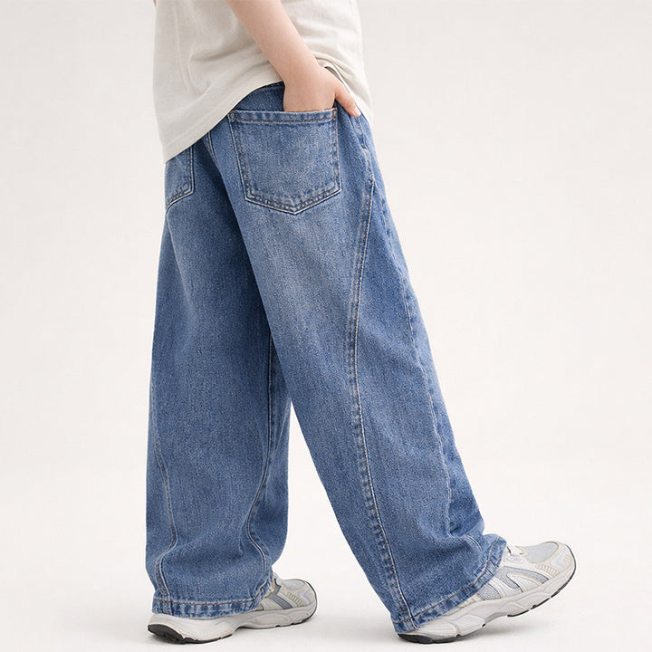 Damen weite Denim-Jeans mit innovativem Design und bequemen Taschen Drune