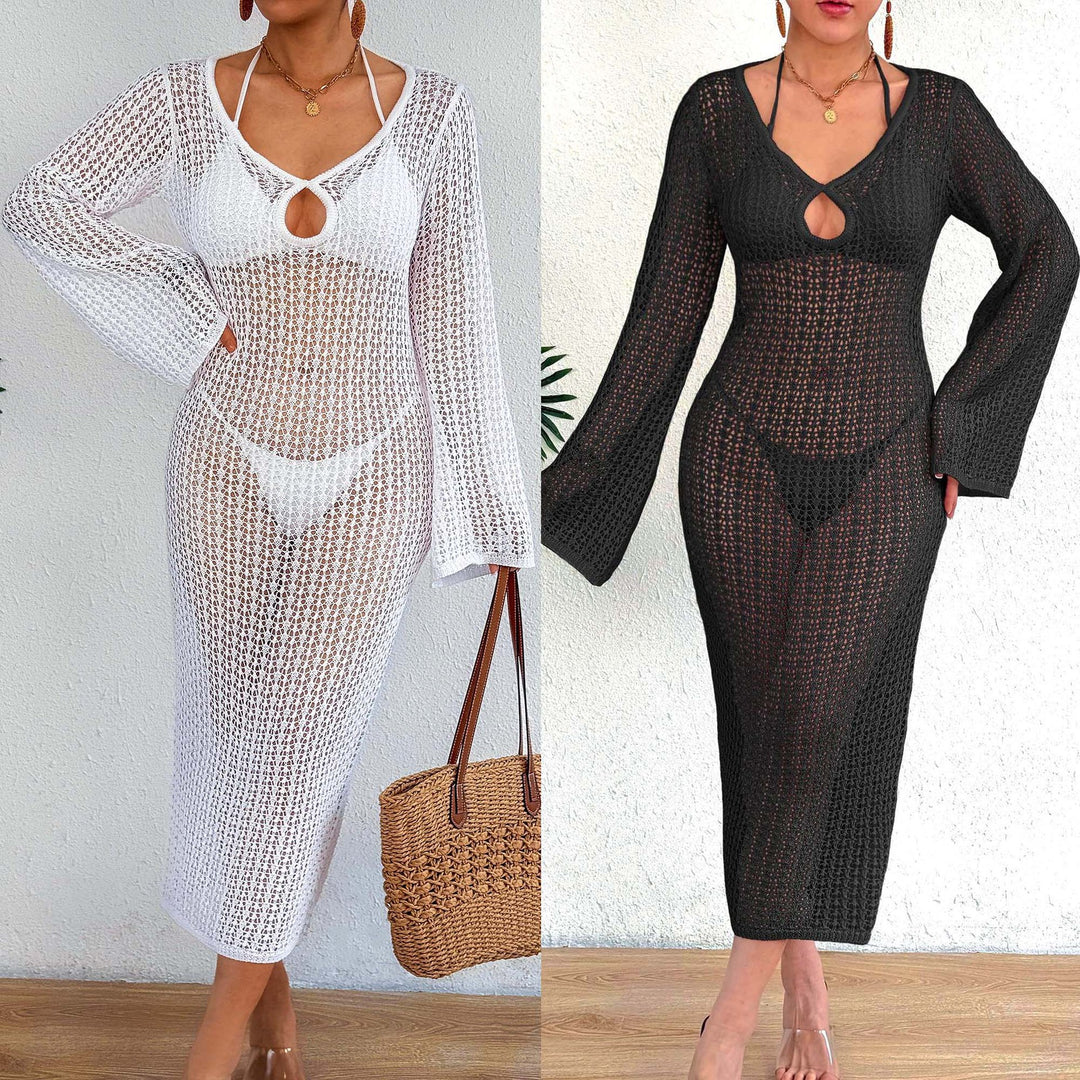 Damen Häkel-Strandkleid mit elegantem Schlitz Drune