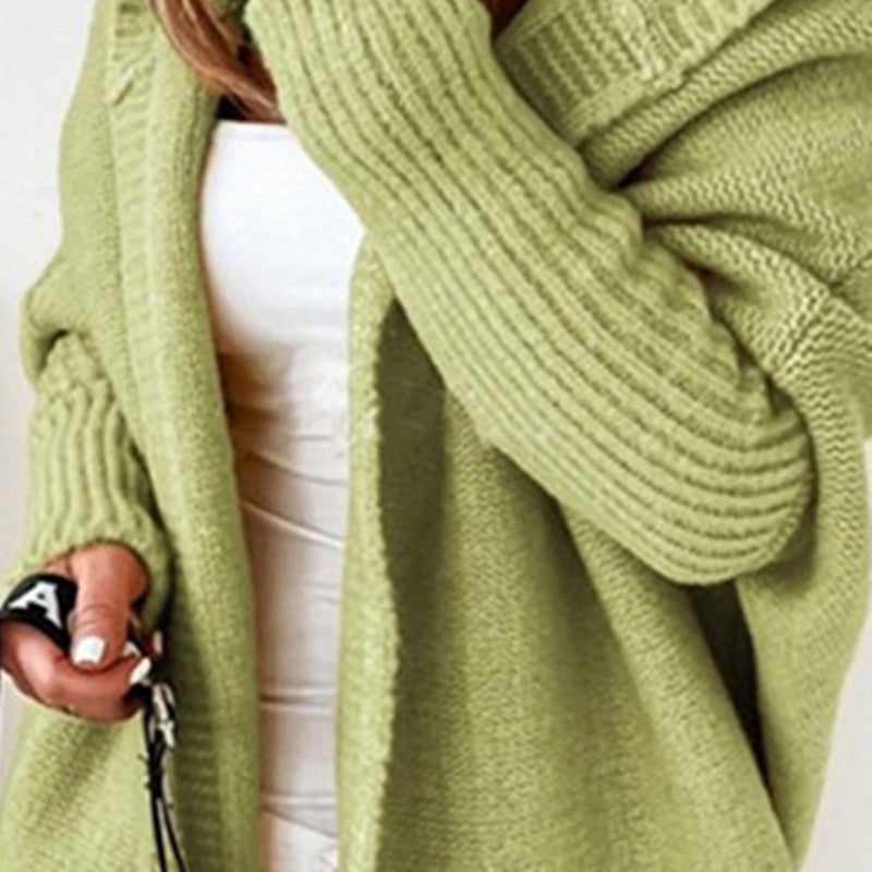 Damen gemütlicher Cardigan mit Kapuze und Farbverlauf Drune