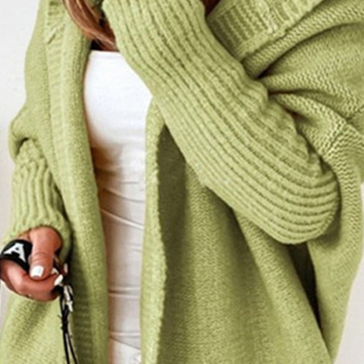 Damen gemütlicher Cardigan mit Kapuze und Farbverlauf Drune