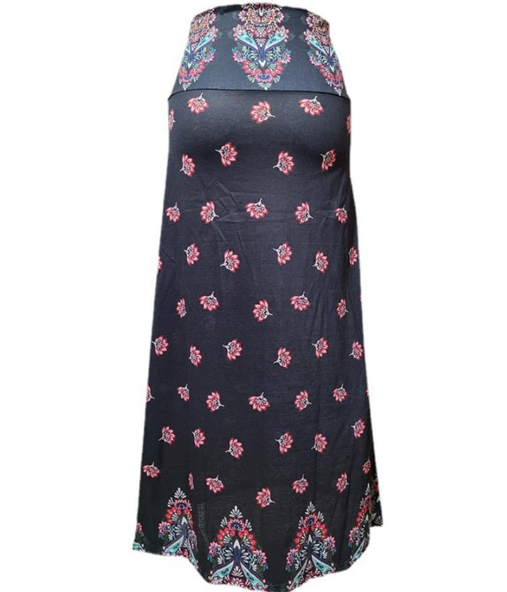 Damen nan Maxirock mit Elastikbund und Eingrifftaschen im Boho-Muster Drune