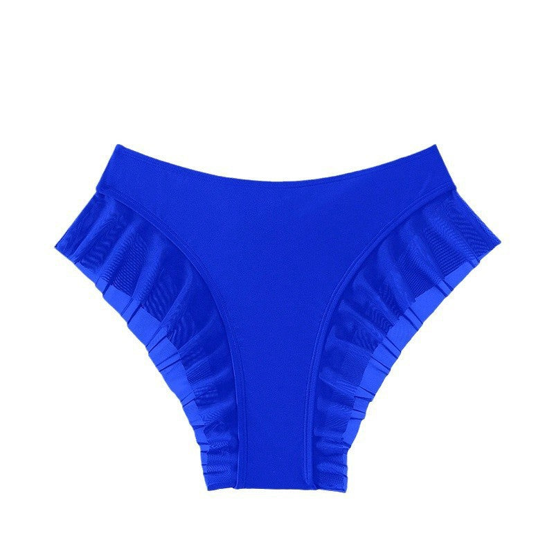 Damen Hoch taillierter Bikinislip mit Rüschen Drune