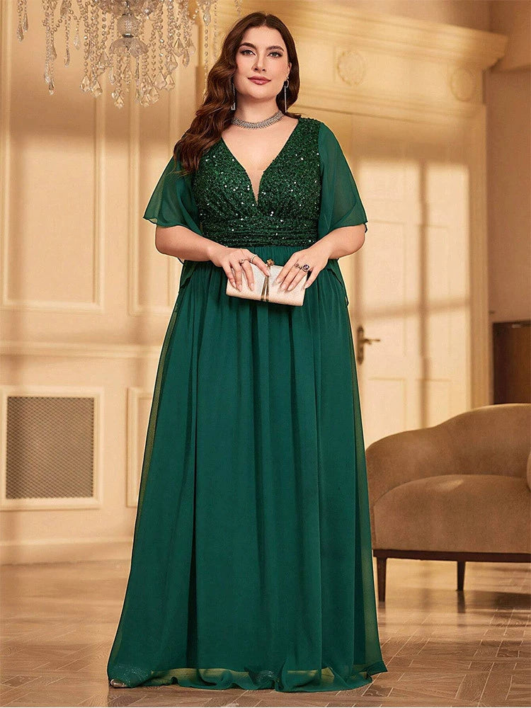 Drune | Cocktail Abendkleid Kor Kostüme Plus Size Lang Gastgeber Solo Grünes Kleid
