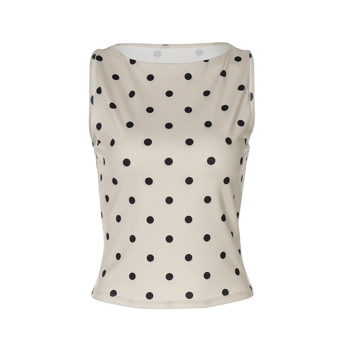 Damen ärmelloses Polka-Dots Top Drune