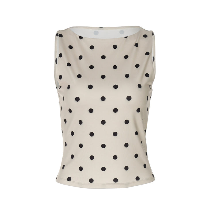 Damen ärmelloses Polka-Dots Top Drune