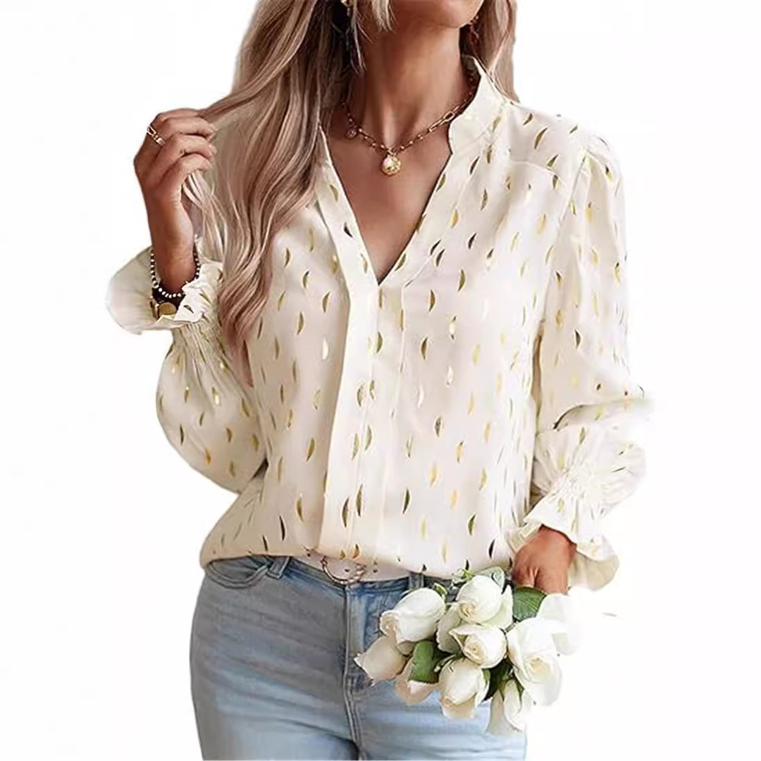 Damen elegante Bluse mit modischem Print Drune