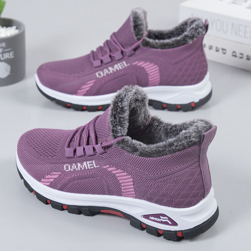 Damen Winterfeste und atmungsaktive Sneakers mit kuscheligem Innenfutter Drune