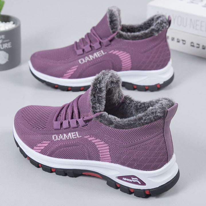 Damen Winterfeste und atmungsaktive Sneakers mit kuscheligem Innenfutter Drune