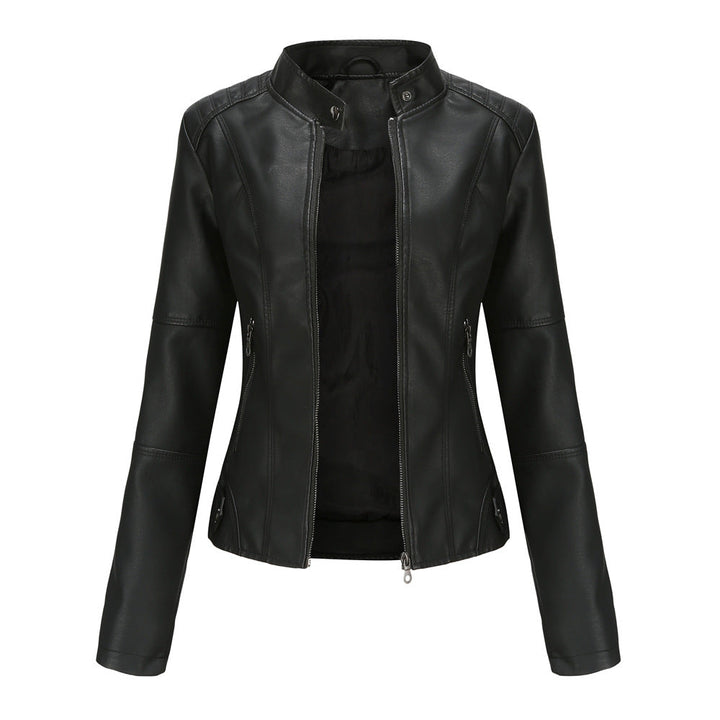 Drune - Damen schlichte Kunstlederjacke für einen kantigen Look