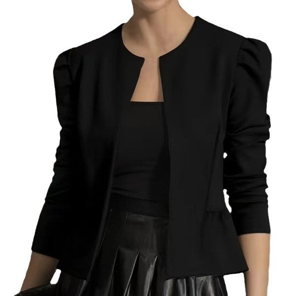 Damen Modische Blazerjacke mit Puffärmeln und strukturiertem Design Drune