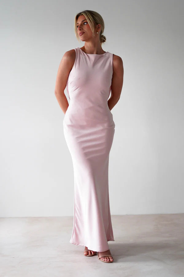 Damen Maxikleid im eleganten Satin-Look mit figurbetonendem Schnitt Drune