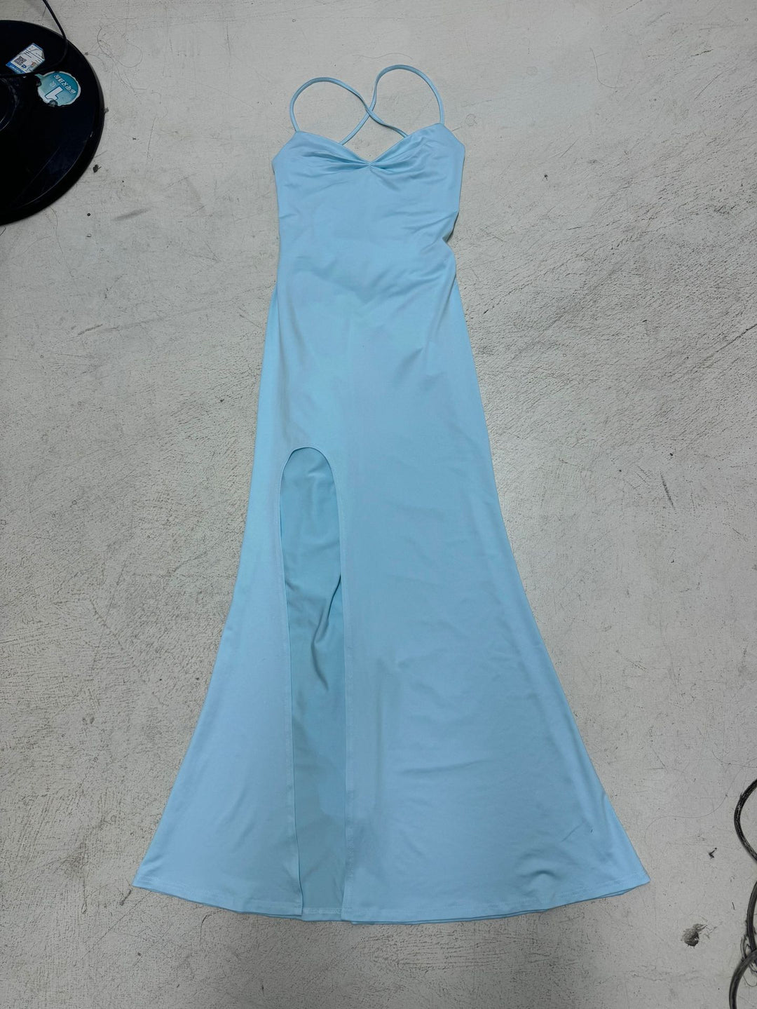 Damen Maxi-Kleid mit raffiniertem Schlitz und Spaghettiträgern Drune
