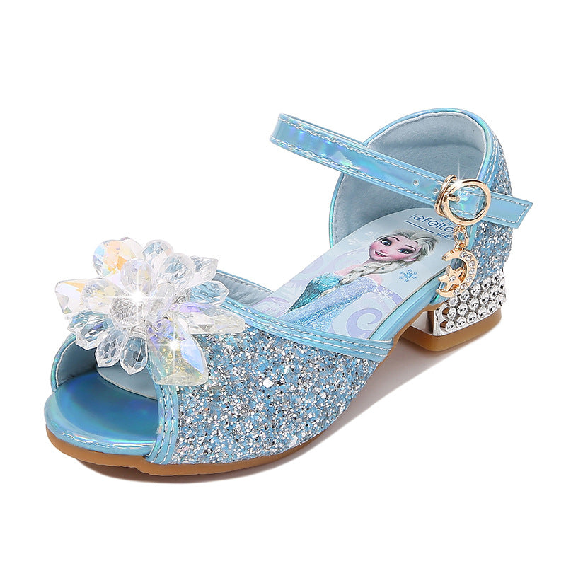 Mädchen Glitzernde Festtagschuhe mit Blumenapplikation Drune