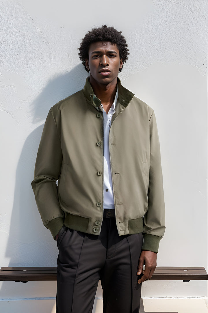 Herren modische Freizeitjacke mit praktischem Stehkragen Drune
