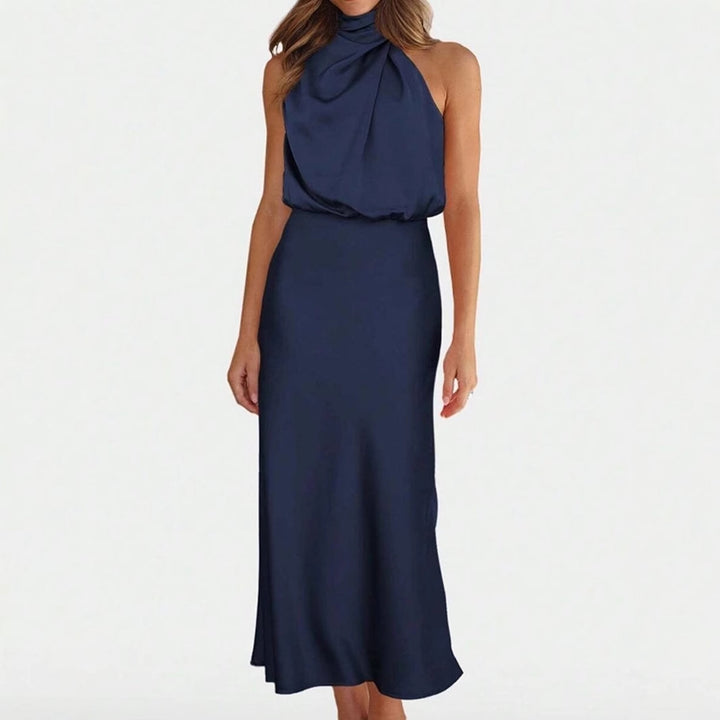 Damen Elegantes Trägerkleid mit drapiertem Oberteil und A-Linien-Schnitt Drune