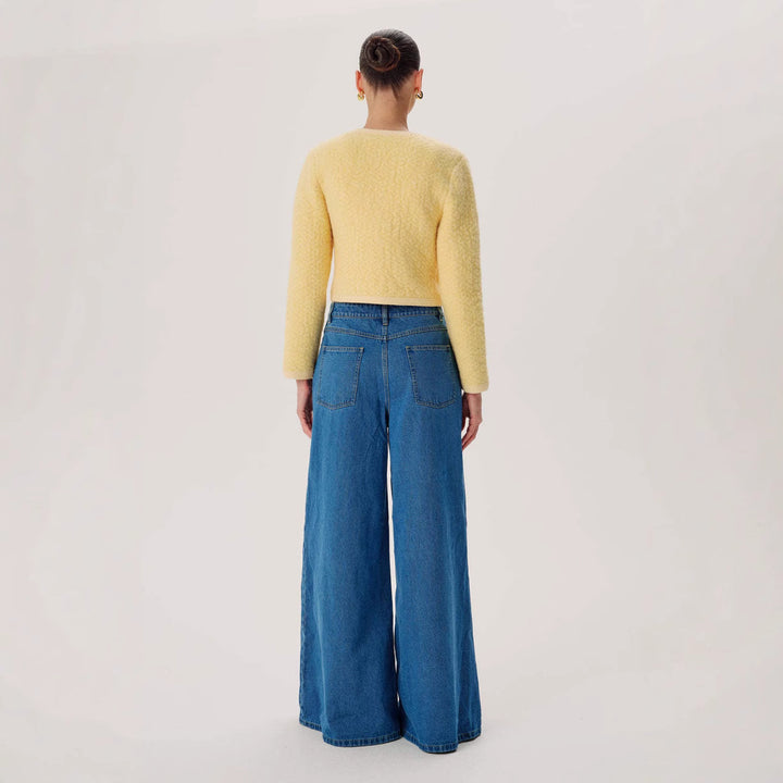 Damen weit geschnittene Jeans mit hohem Bund und eleganter Silhouette Drune