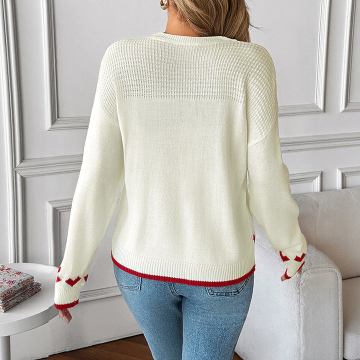 Damen Strickpullover mit Herzmotiv und strukturierter Oberfläche Drune