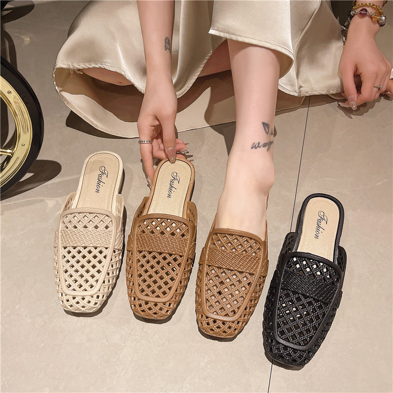Damen modische Rutschsandalen mit durchbrochenem Design und ergonomischem Fußbett Drune