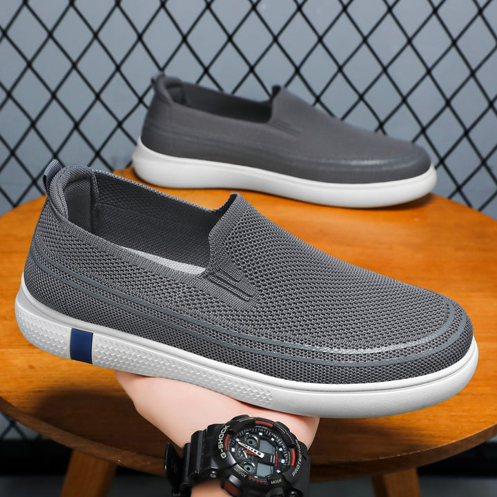 Herren nan nahtloser Strick-Slip-On Freizeit-Sneaker mit atmungsaktivem 3D-Mesh und stoßdämpfender EVA-Flexsohle Drune