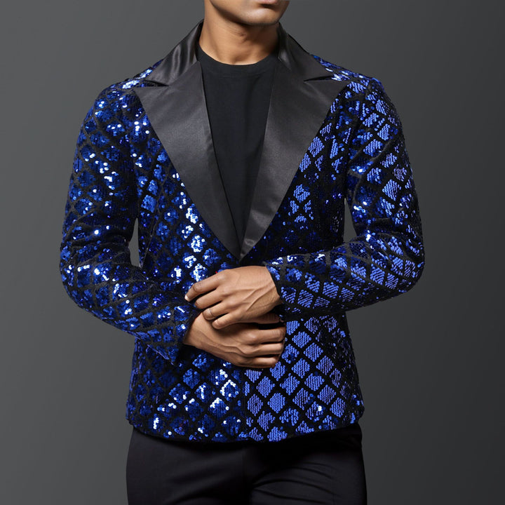 Herren eleganter Pailletten-Blazer mit luxuriösem Design Drune