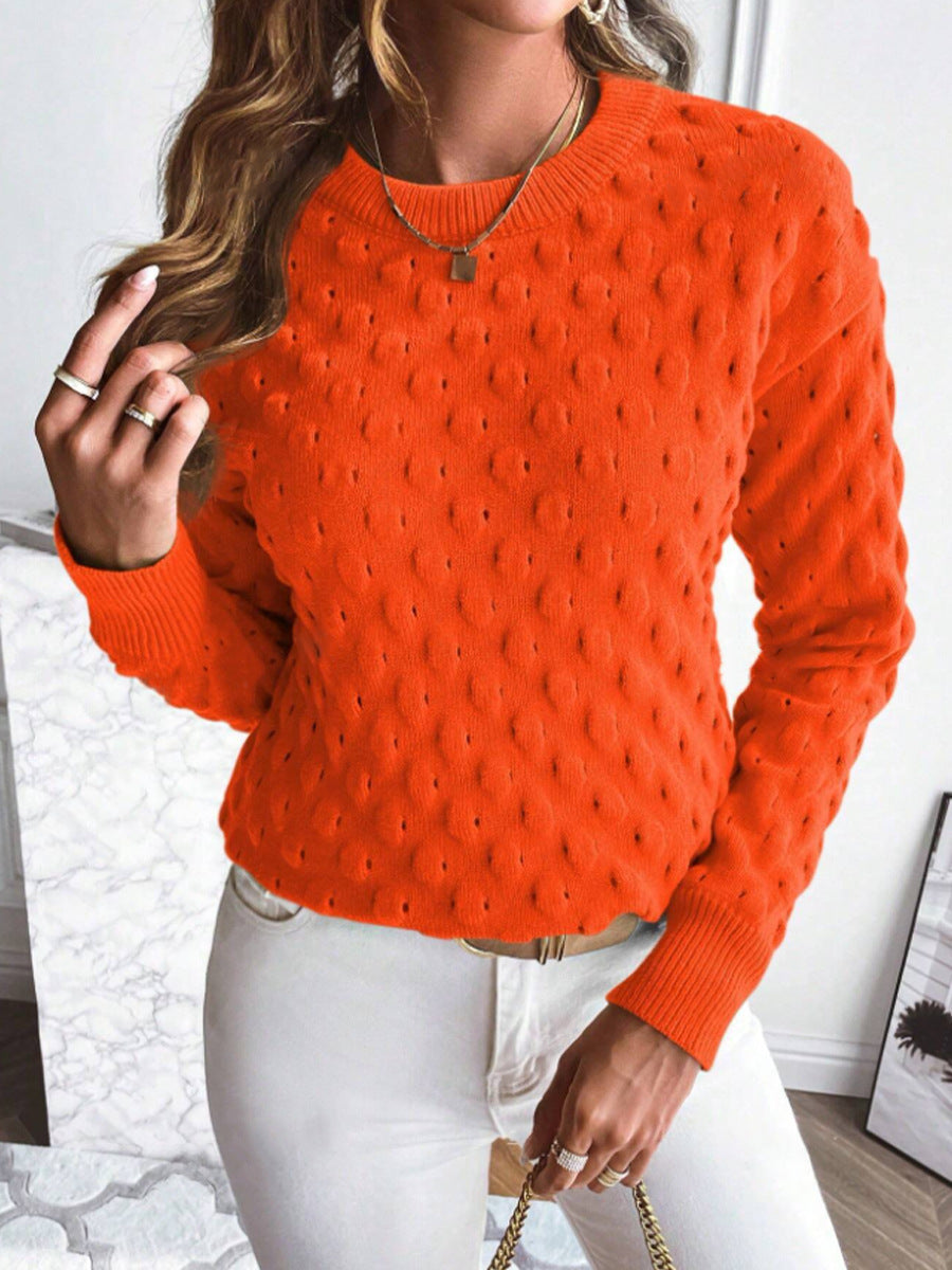 Damen Feinstrickpullover mit dekorativem Lochmuster und lässigem Schnitt Drune