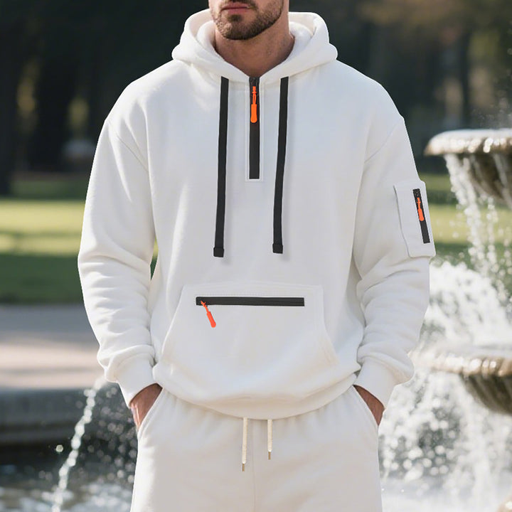 Herren sportlicher Hoodie mit praktischen Taschen und modischem Reißverschluss Drune