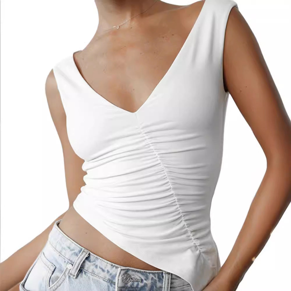 Damen figurbetontes Top mit Rüschendetails Drune