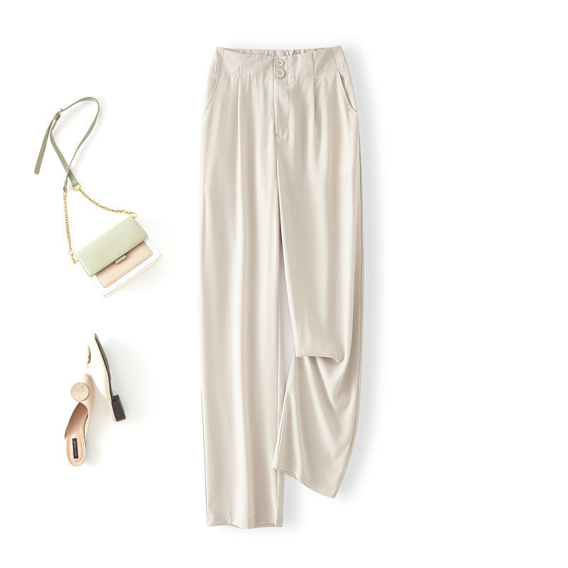 Damen Elegante Chino-Hose mit hohem Bund und seitlichen Taschen Drune