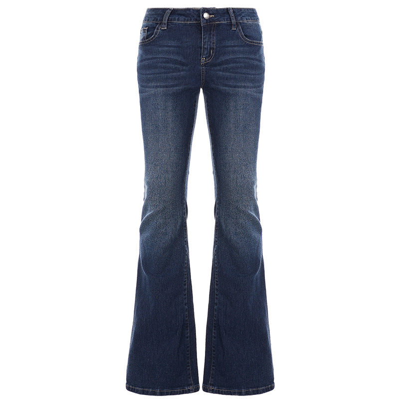 Damen Flared Jeans mit hohem Bund und klassischen Denim-Effekten Drune