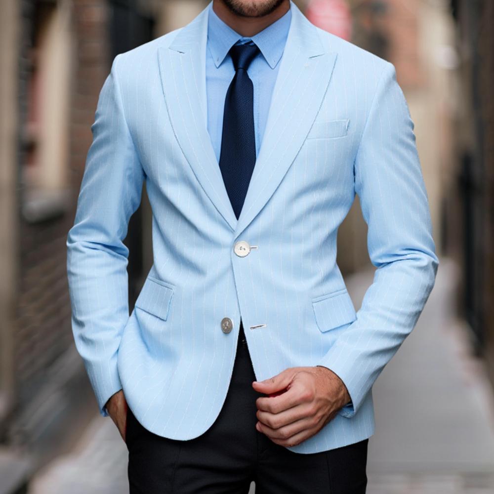 Herren Maßgeschneiderter Nadelstreifen Blazer Drune