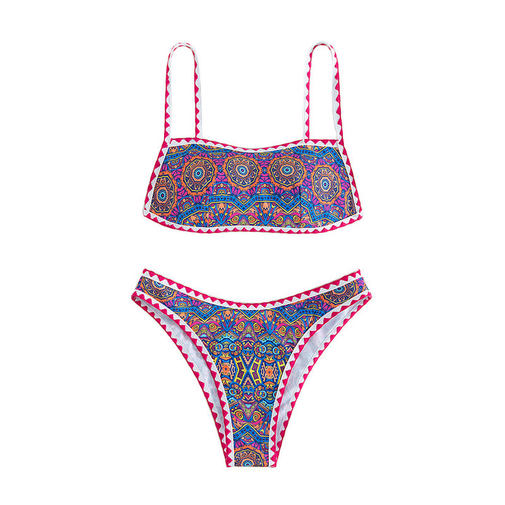 Damen Bandeau-Bikini mit trendy ethnic-muster Drune