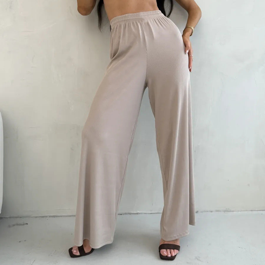 Damen Elegantes und lässiges Set aus cropped Top und weiten Hosen Drune