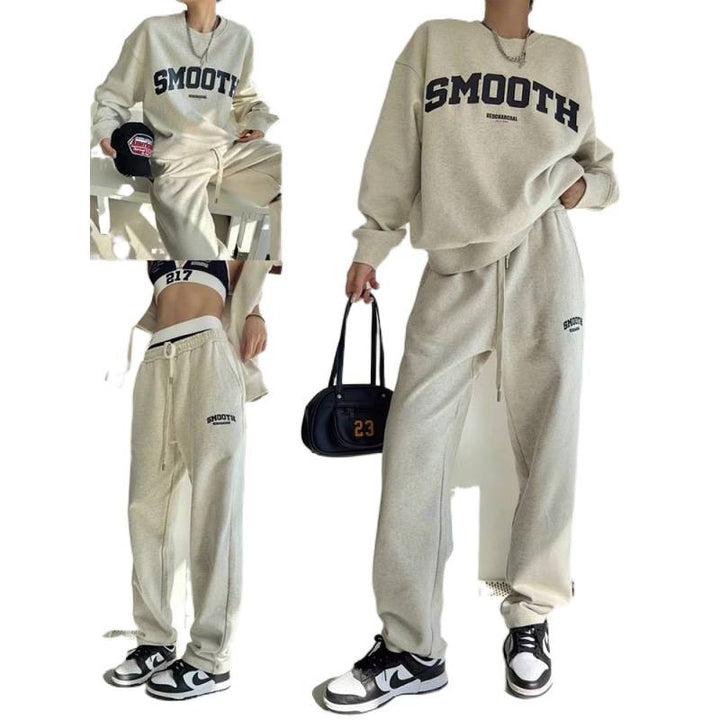 Damen Set mit cropped Sweatshirt und bequemen Jogginghosen Drune