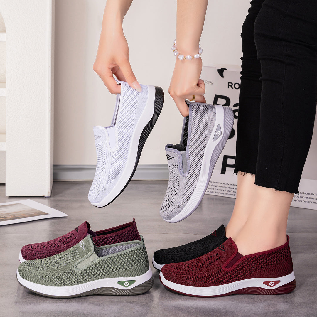 Damen nan gestrickter Slip-On Komfortsneaker mit elastischem Einstieg und Memory-Schaum-Fußbett Drune