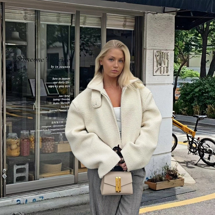 Damen kuschelige und stylische Kurzjacke Drune