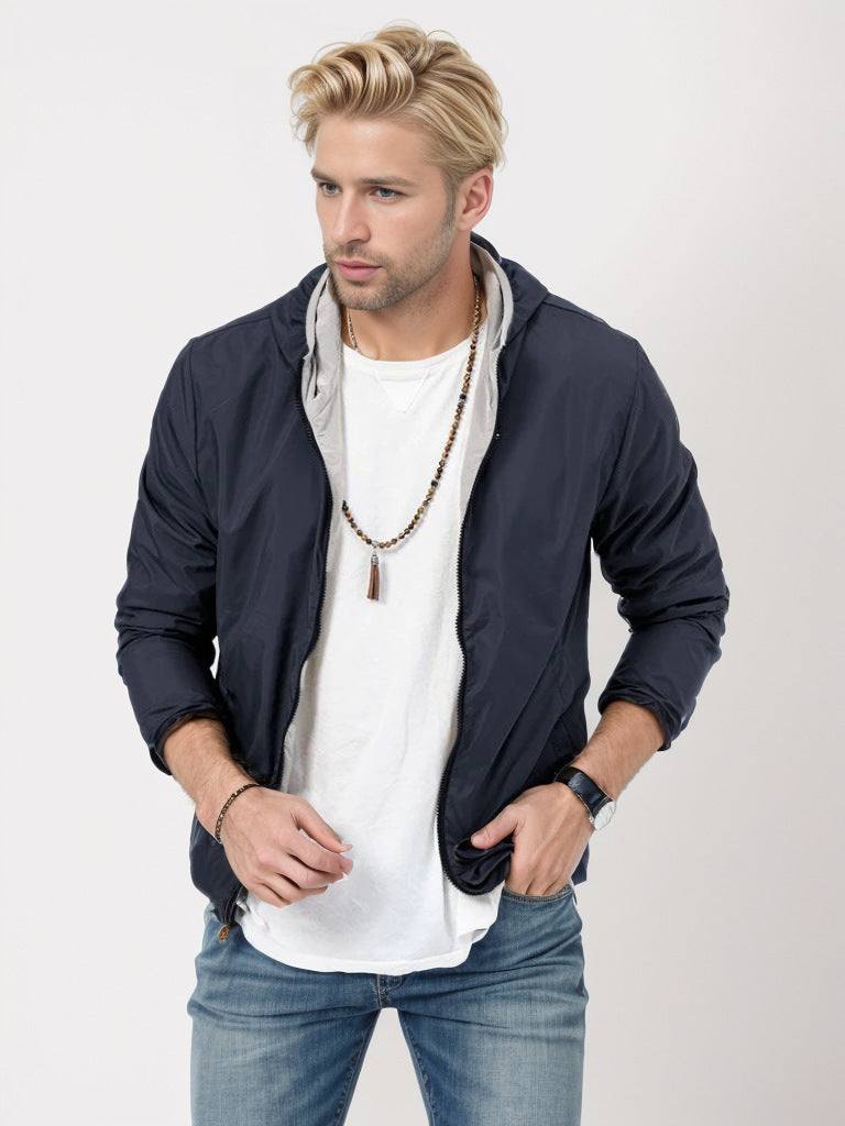 Herren leichte Übergangsjacke mit Kapuze Drune
