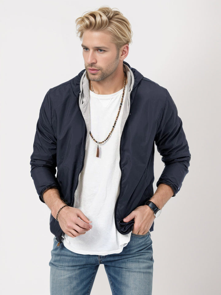 Herren leichte Übergangsjacke mit Kapuze Drune