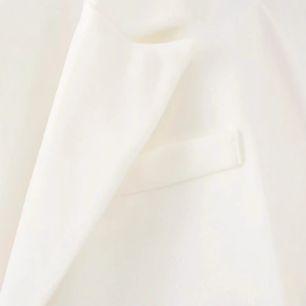 Damen elegante Longjacke mit fransigen Details Drune