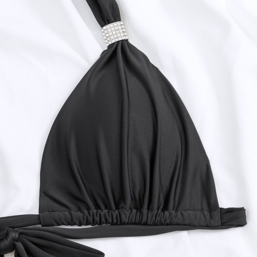 Damen Triangel-Bikini mit elegantem Metallverschluss und hohem Beinausschnitt Drune